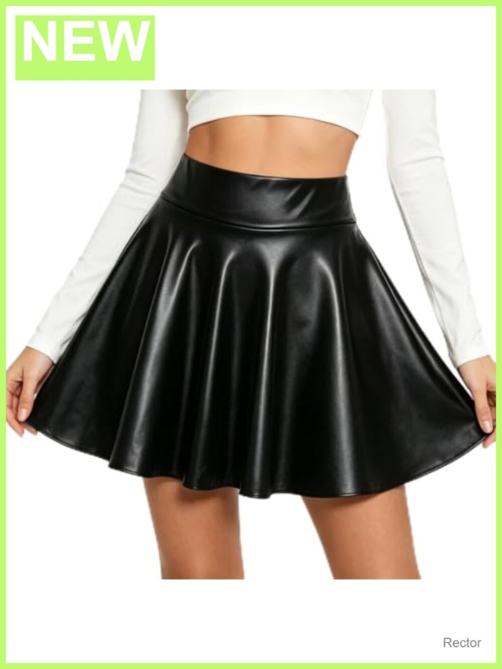 Faux Leather High Waisted Pleated Mini Skirt Y2K A-Line